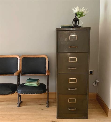 vintage metal filing cabinet